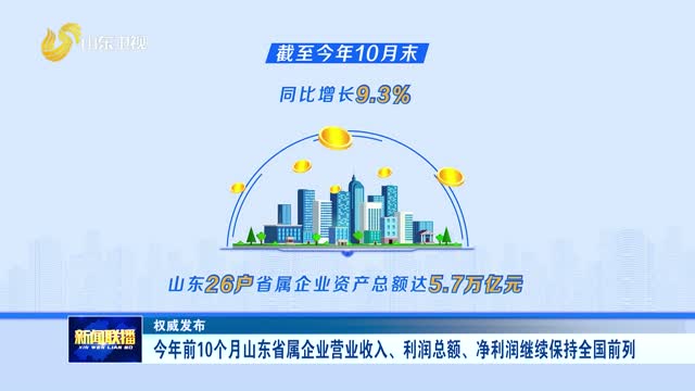 今年前10个月山东省属企业营业收入、利润总额、净利润继续保持全国前列【权威发布】