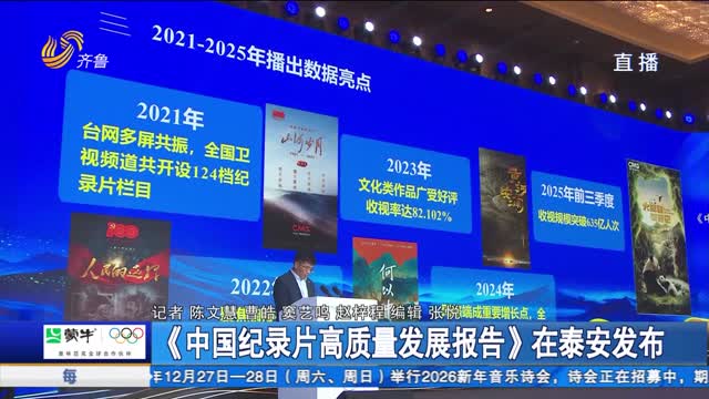 《中国纪录片高质量发展报告》在泰安发布