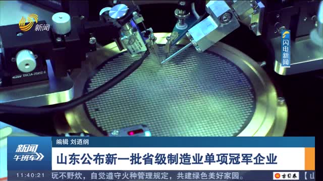 山东公布新一批省级制造业单项冠军企业