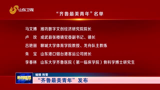 “齐鲁最美青年”发布