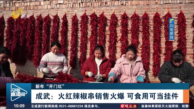 【新年“开门红”】成武：火红辣椒串销售火爆 可食用可当挂件