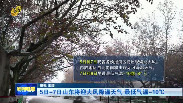 5日-7日山东将迎大风降温天气 最低气温-10°C