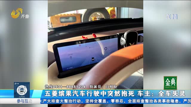 五菱缤果电车行驶中突然抱死 检测显示电机故障