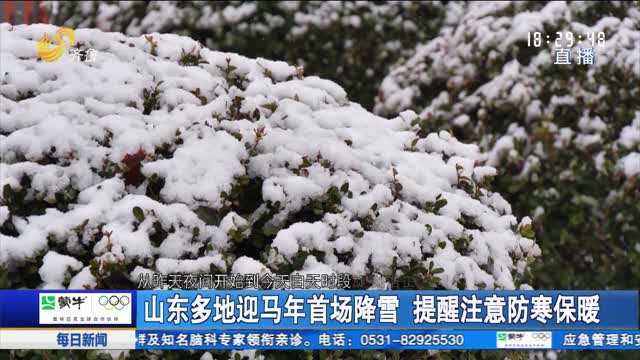 山东多地迎马年首场降雪 提醒注意防寒保暖