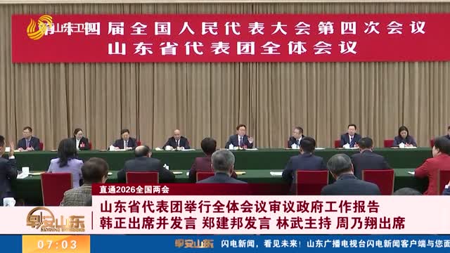 【直通2026全国两会】山东省代表团举行全体会议审议政府工作报告 韩正出席并发言 郑建邦发言 林武主持 周乃翔出席