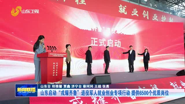 山东启动“戎耀齐鲁”退役军人就业创业专项行动 提供6500个优质岗位