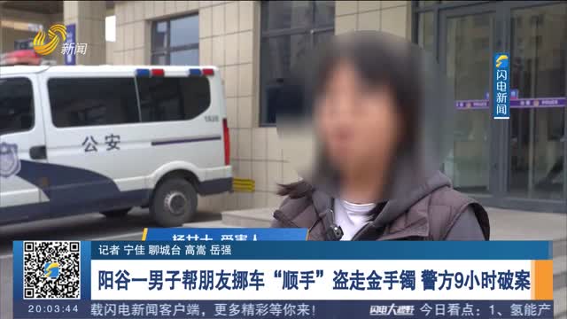 阳谷一男子帮朋友挪车“顺手”盗走金手镯 警方9小时破案