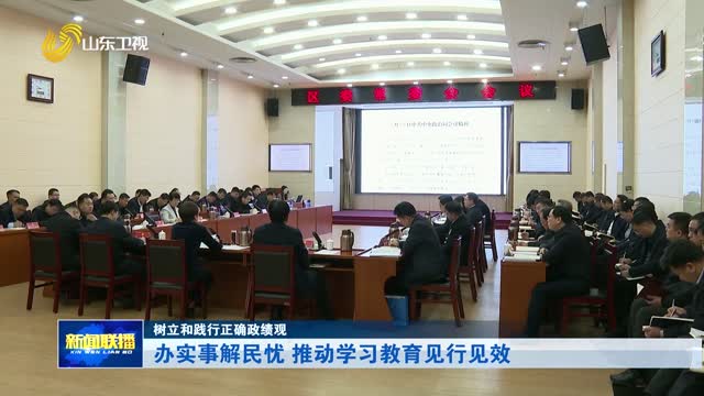 办实事解民忧 推动学习教育见行见效【树立和践行正确政绩观】