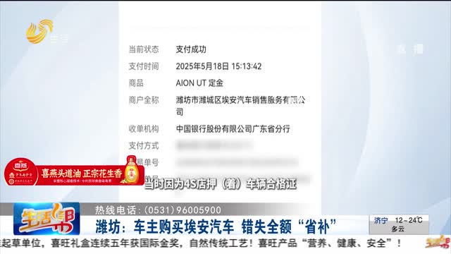 【幫辦出馬】濰坊：車主購買埃安汽車 錯失全額“省補”