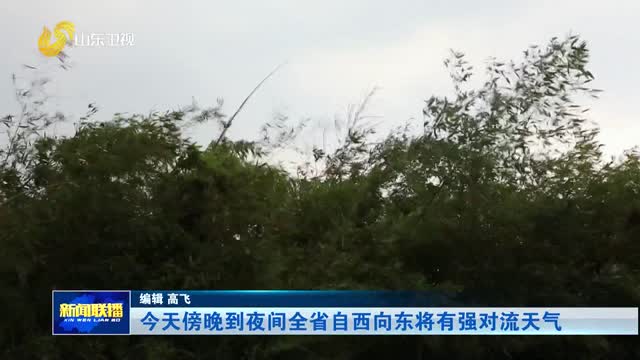 今天傍晚到夜间全省自西向东将有强对流天气
