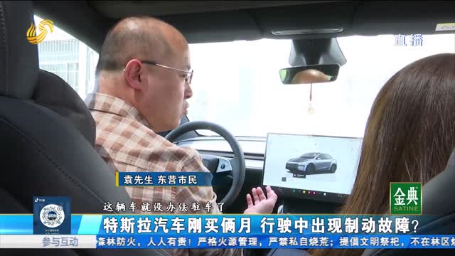 特斯拉汽车刚买俩月 行驶中出现制动故障？