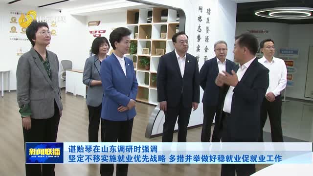 谌贻琴在山东调研时强调 坚定不移实施就业优先战略 多措并举做好稳就业促就业工作
