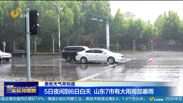 【麦收天气早知道】5日夜间到6日白天 山东7市有大雨局部暴雨