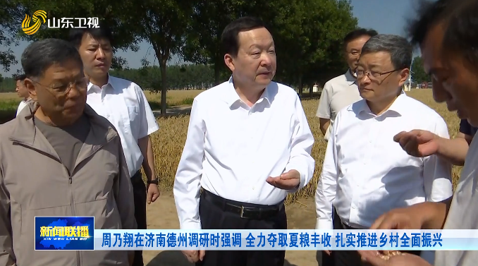 周乃翔在济南德州调研时强调 全力夺取夏粮丰收 扎实推进乡村全面振兴