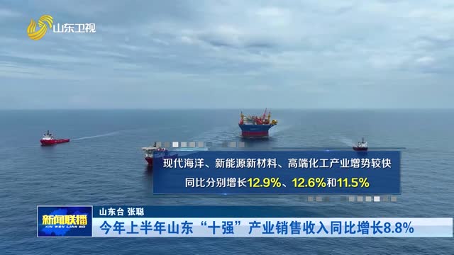 今年上半年山东“十强”产业销售收入同比增长8.8%