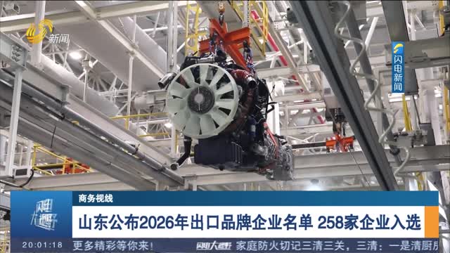 山东公布2026年出口品牌企业名单 258家企业入选