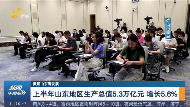 【数说山东看发展】上半年山东地区生产总值5.3万亿元 增长5.6%