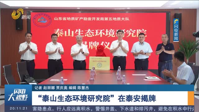 “泰山生态环境研究院”在泰安揭牌