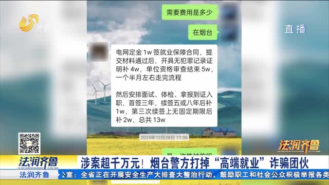 《法治现场》涉案超千万元！烟台警方打掉“高端就业”诈骗团伙