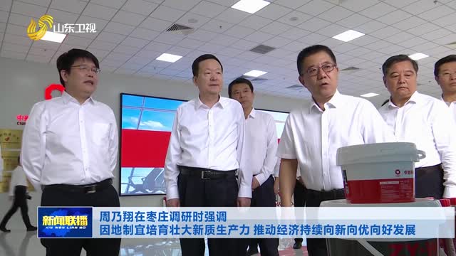 周乃翔在枣庄调研时强调 因地制宜培育壮大新质生产力 推动经济持续向新向优向好发展