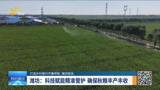 【打造乡村振兴齐鲁样板·潍坊担当】潍坊：科技赋能精准管护 确保秋粮丰产丰收