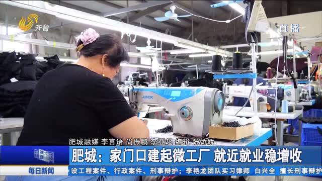 肥城：家门口建起微工厂 就近就业稳增收