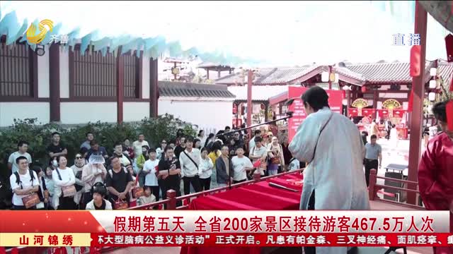 假期第五天 全省200家景区接待游客467.5万人次